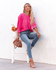 Carter Puff Sleeve Knit Top - Pink