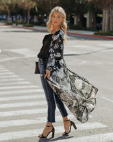 Caught A Vibe Velvet Burnout Duster