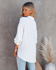 Cava Puff Sleeve Button Down Blouse