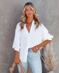 Cava Puff Sleeve Button Down Blouse
