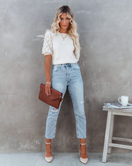 Caymus Cotton Blend Pom Sweater Top