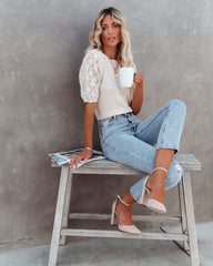 Caymus Cotton Blend Pom Sweater Top