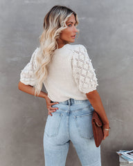 Caymus Cotton Blend Pom Sweater Top