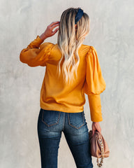 Centerpiece Satin Statement Blouse - Gold