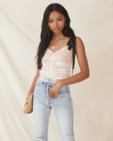 Central Park Ruched Lace Crop Top