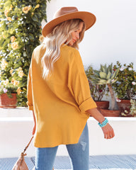 Chadley Cotton Button Down Top - Mustard