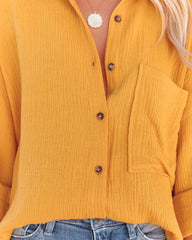 Chadley Cotton Button Down Top - Mustard