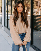 Charvi Billowed Shimmer Blouse - Champagne