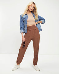 Chill Out Days Pocketed Jogger Pants - Chestnut