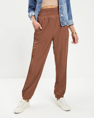 Chill Out Days Pocketed Jogger Pants - Chestnut