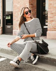 Chill Out Posh Knit Stripe Long Sleeve Top