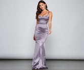 Ciara Sleeveless Satin Formal Dress