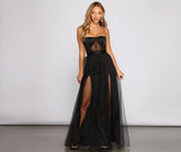Cintra Mesh Tulle Bustier Gown
