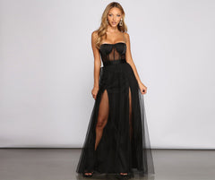 Cintra Mesh Tulle Bustier Gown
