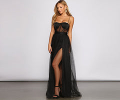 Cintra Mesh Tulle Bustier Gown