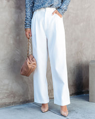 Coco High Waisted Pants - White