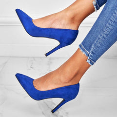 Classic Pointed Toe Stiletto Pumps Slip on High Heel Dress Shoes