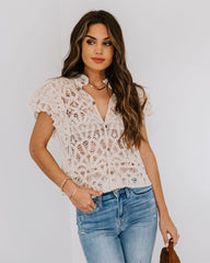 Darla Cotton Crochet Button Down Top