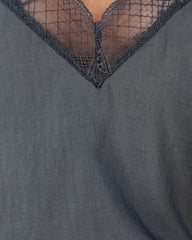 Delicate Balance Lace Cami Tank - Pewter