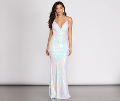 Deonne Iridescent Sequin Cross Back Dress