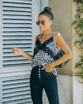 Diablo Zebra Print Lace Cami Tank