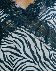 Diablo Zebra Print Lace Cami Tank