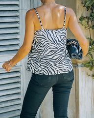 Diablo Zebra Print Lace Cami Tank