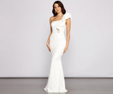 Diana Formal One Shoulder Ruffle Dress