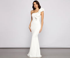 Diana Formal One Shoulder Ruffle Dress