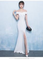 Diva Strapless High Slit Formal Dress