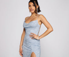 Doria Formal High Slit Glitter Dress