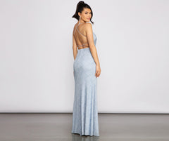 Doria Formal High Slit Glitter Dress