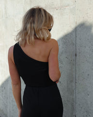 Dory One Shoulder Bodysuit - Black