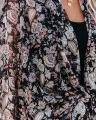 Drop Everything Printed Chiffon Tie Top