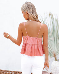 Dublin Cotton Tie Front Babydoll Crop Top - Ginger