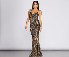 Dulce Sequin Lace Up Formal Gown