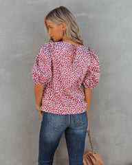 Dune Cotton Leopard Puff Sleeve Top