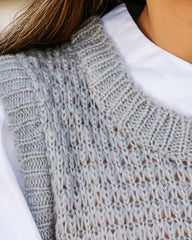 Eastern Time Contrast Puff Sleeve Sweater Top