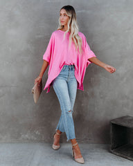 Effortless Cotton Blend Tee - Pink