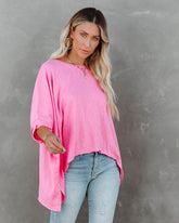 Effortless Cotton Blend Tee - Pink