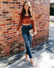 Elio Velvet Burnout Crop Top