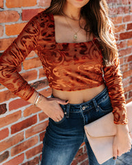 Elio Velvet Burnout Crop Top
