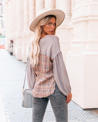 Elowen Cotton Frayed Plaid Top