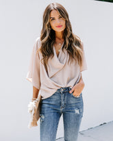 Elton Drape Blouse - Ecru