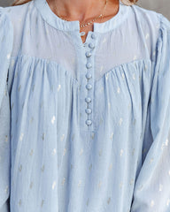 Embree Shimmer Babydoll Blouse - Powder Blue