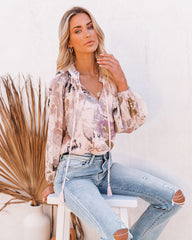 English Garden Embroidered Metallic Blouse