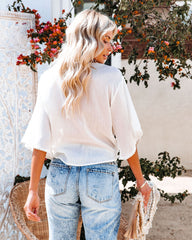 Euphoria Cotton Eyelet Tie Top - Off White