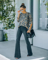 Everleigh Distressed Leopard Knit Sweater