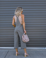 Everything Nice Cotton Pocketed Jumpsuit - Charcoal