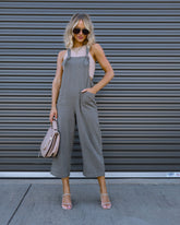 Everything Nice Cotton Pocketed Jumpsuit - Charcoal